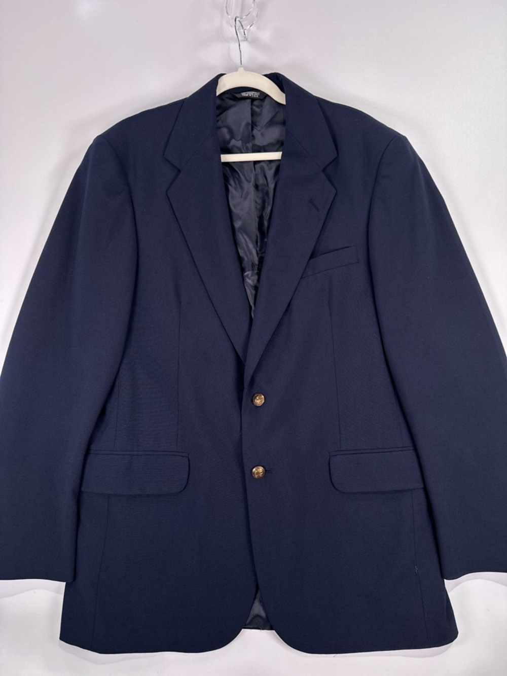 Martunique Ltd Vintage 2 Button Blazer Wool Blend Navy Blue 40L - Picture 2 of 16